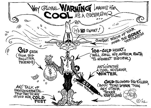 animated images of global warming. Cartoon by K. Bendib,